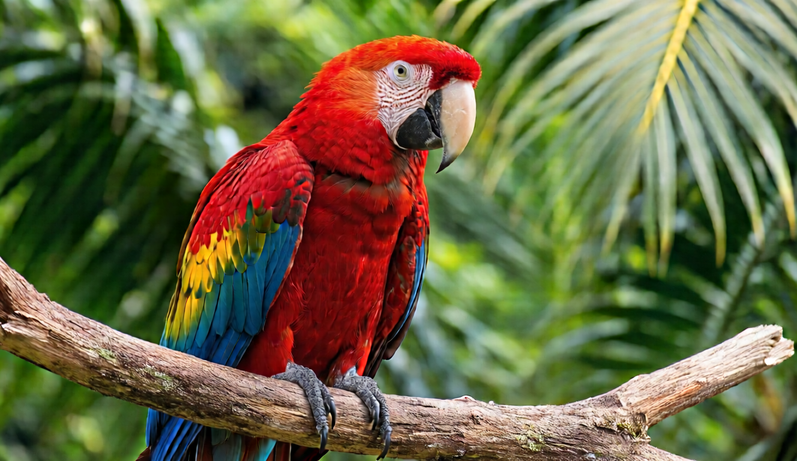 Colorful parrot suitable for home bird categories.