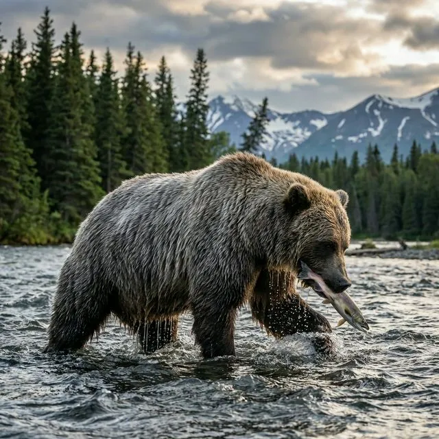 Large bears in a natural habitat.