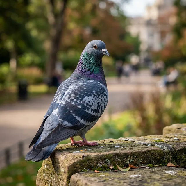 Pest birds in an urban setting.